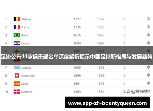 足协公布44家俱乐部名单深度解析揭示中国足球新格局与发展趋势
